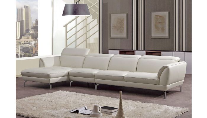Justian White Leather Sectional Sofa Set, White Leather Sectional Couches Pictures