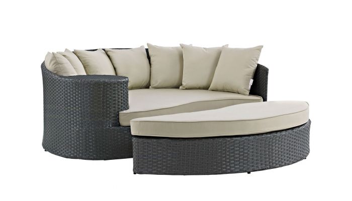 Keiran Outdoor Daybed Set, Wicker Patio Daybed Set