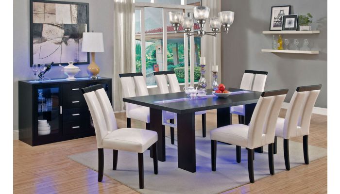 Kenneth Led Light Dining Table Set, Led Dining Room Table