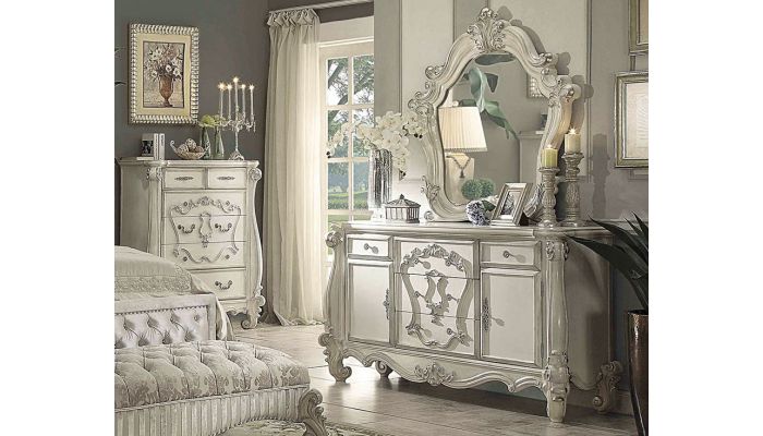 Kodie Victorian Style Bedroom Furniture, White Victorian Dresser