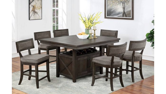 Landrum Counter Height Table Set, Counter Height Pedestal Table And Chairs