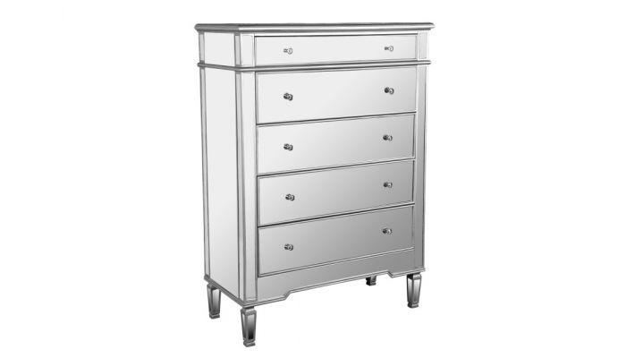 Ledger Mirrored 5 Drawer Chest