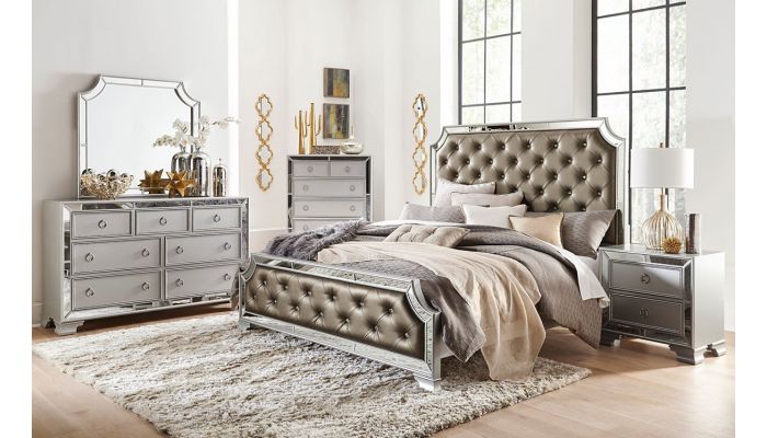 Lizbeth Bedroom Furniture Mirrored Trim
