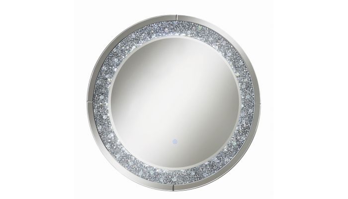 Logann Round Wall Mirror With LED Lights