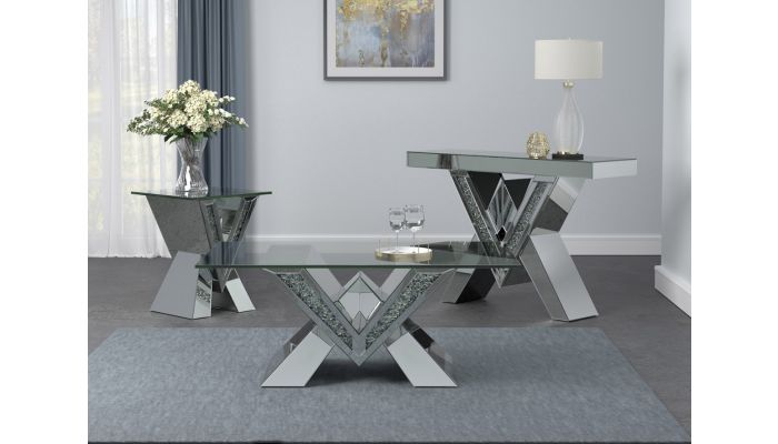 Majestic Mirrored Coffee Table Set