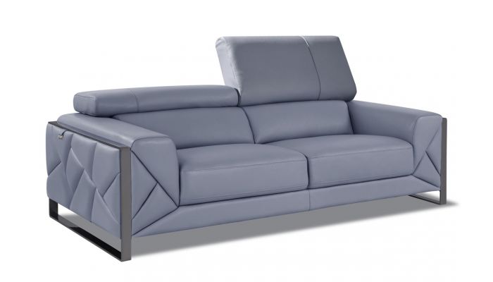 Malvina Light Blue Italian Leather Sofa, Light Blue Leather Sectional Sofa