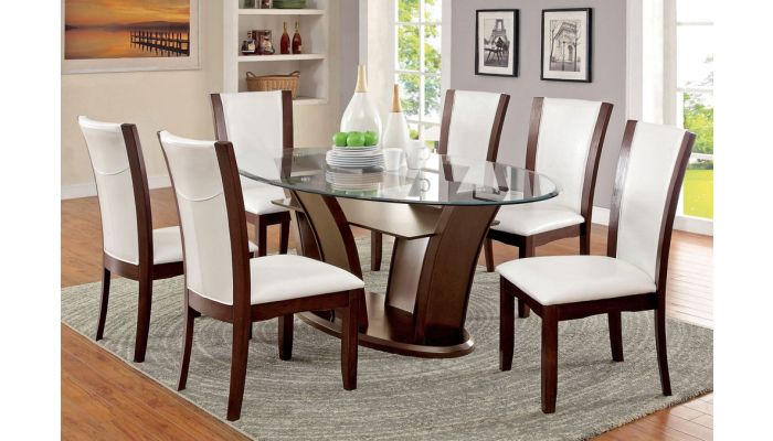 Manhattan Oval Glass Top Table Set