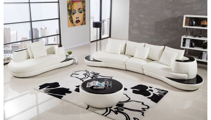 Miami Modern Leather Sectional Set