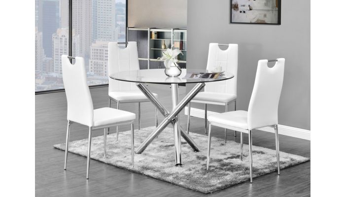 Glass Dining Table With White Chairs, White Dining Table And Chairs