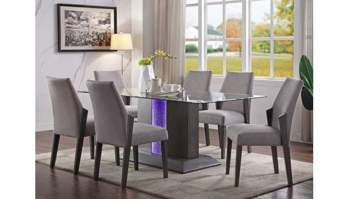 Pervis Modern Glass Top Dining Table