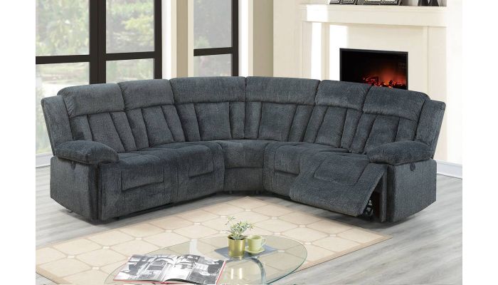 Peter Grey Chenille Power Recliner Sectional