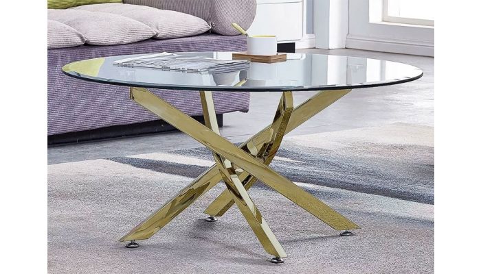 Ramsdell Coffee Table With Gold Legs