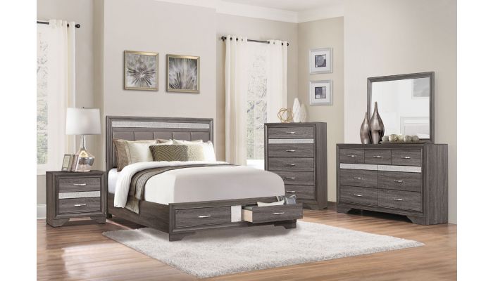 Redondo Rustic Grey Finish Bedroom Set