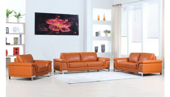 Richard Camel Color Leather Sofa