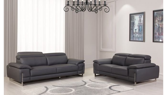 Taranto Italian Leather Modern Sofa Set