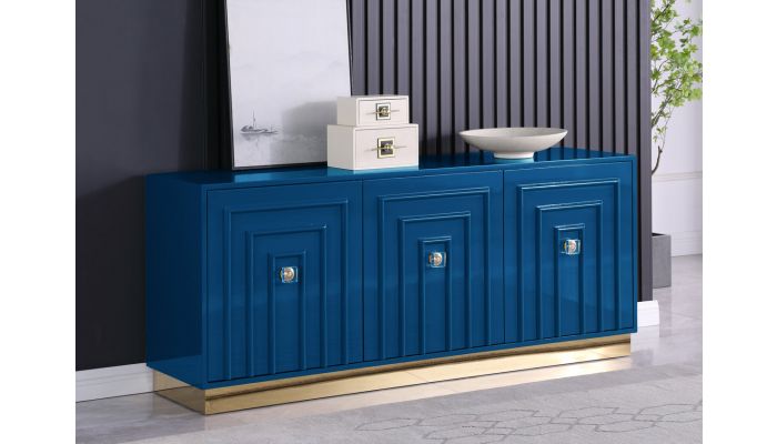 Thaddeus Navy Blue Lacquer Sideboard