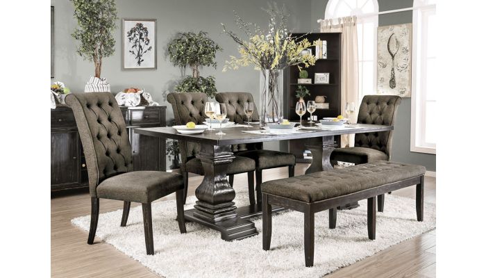 Timon Formal Dining Room Table Set, Formal Dining Room Sets With Leather Chairs