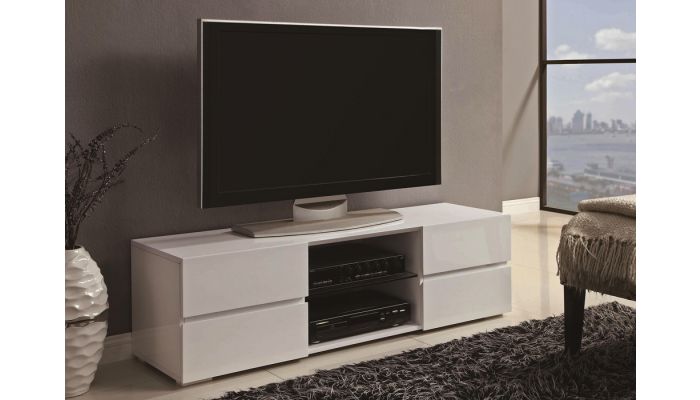 Finley White Lacquer Finish TV Stand