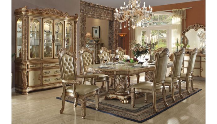 Vendome Gold Formal Dining Table Set