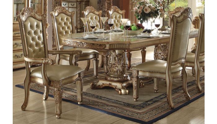 Vendome Gold Formal Dining Table Set