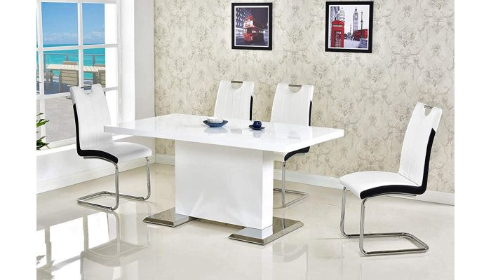 Vicente Modern Dining Table White Lacquer