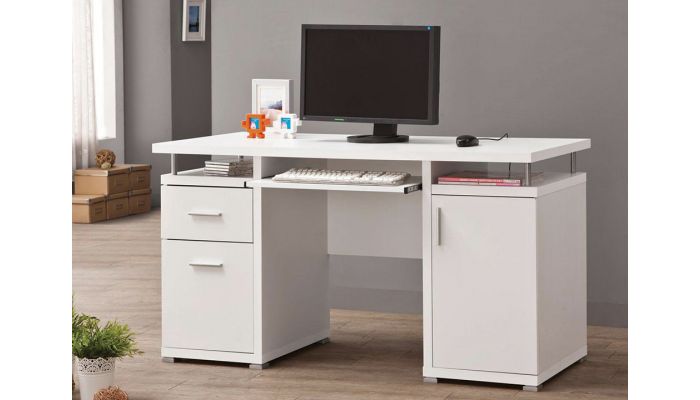Bongo White Contemporary Office Desk