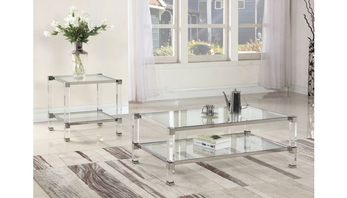 Wilcox Coffee Table With Acrylic Legs