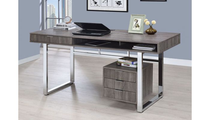 Worcher Rustic Grey Home Office Desk Worcher Rustic Grey Home Office Desk, Distressed Grey Office Desk