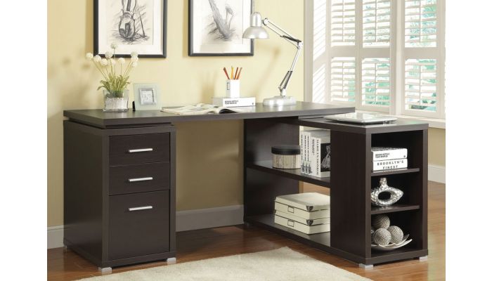 Yvette Cappuccino L Shape Desk