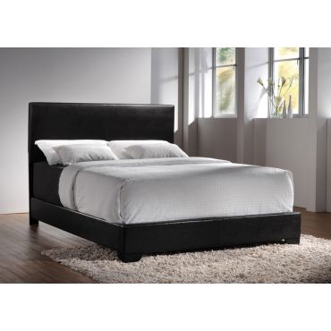 Sleek Contemporary Black Leather Bed