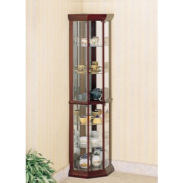 Glass Door Corner Curio Cabinet 3393