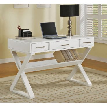 Bourdex Contemporary Office Desk White Finish