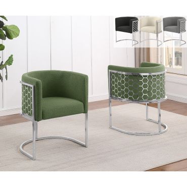 Adan Barrel Chairs Chrome Frame
