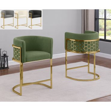 Adan Barrel Shape High Chairs Gold Frame