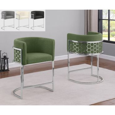 Adan Barrel Shape High Chairs Chrome Frame