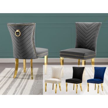 Adelia Dining Chairs With Gold Accents