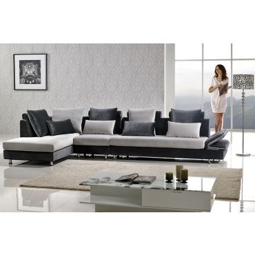 Leon Two Tone Microfiber Sectional Sofa,Leon Sectional Armless Chair,Leon Sectional With Sitting Left Side Chaise,Leon Sectional Armrest,Leon Sectional Chaise