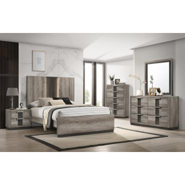 Agarde Rustic Finish Bedroom Set