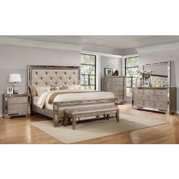 Ailyn Bedroom Furniture With Mirrored Accents