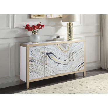 Aland White Sideboard With Gold Accents