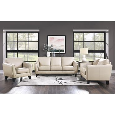 Albany Beige Top Grain Leather Living Room
