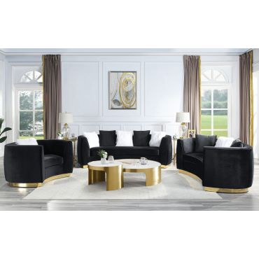 Alfie Black Velvet Oversized Sofa Collection
