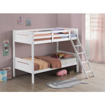 Alissa White Finish Twin Bunkbed