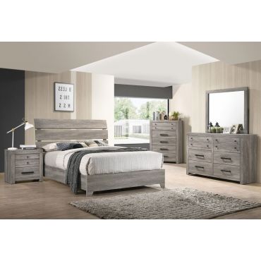 Alleya Rustic Grey Platform Bed