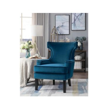 Alyssa Blue Fabric Accent Chair