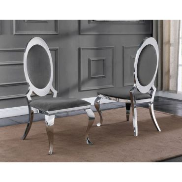 Amelia Grey Velvet Dining Chairs