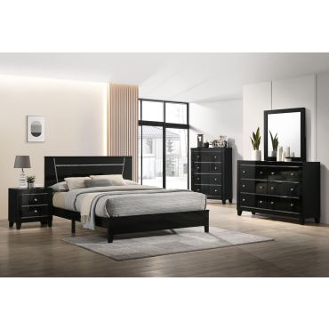 Amory Black Lacquer Bedroom Set