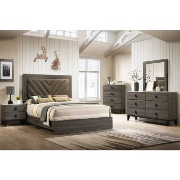 Ancona Modern Bed Rustic Grey