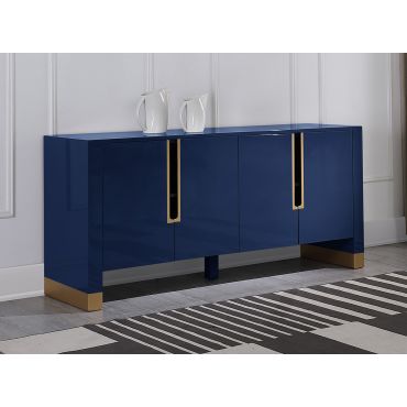 Andros Navy Blue Lacquer Modern Buffet