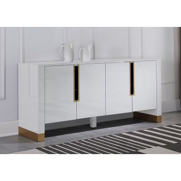 Andros White Lacquer Modern Sideboard